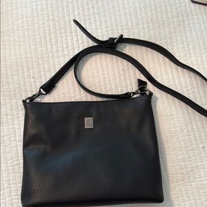 Elegant Black Leather Crossbody Bag by BROOKLYN INDUSTRIES
